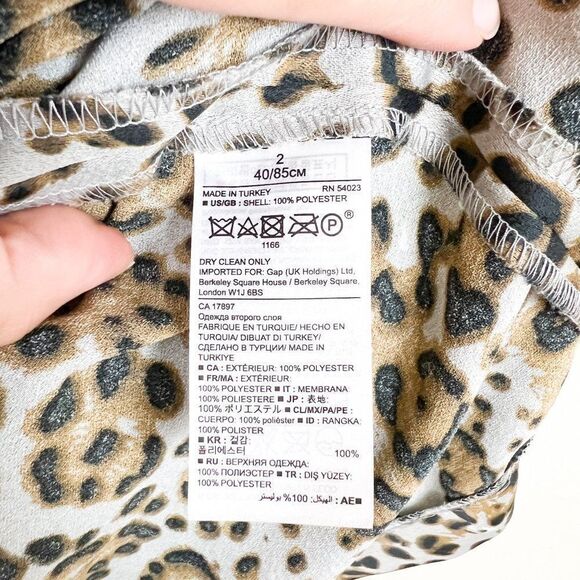 Banana Republic Brown Black Leopard Animal Print Flutter SLeeve Shift Dress - Picture 11 of 11